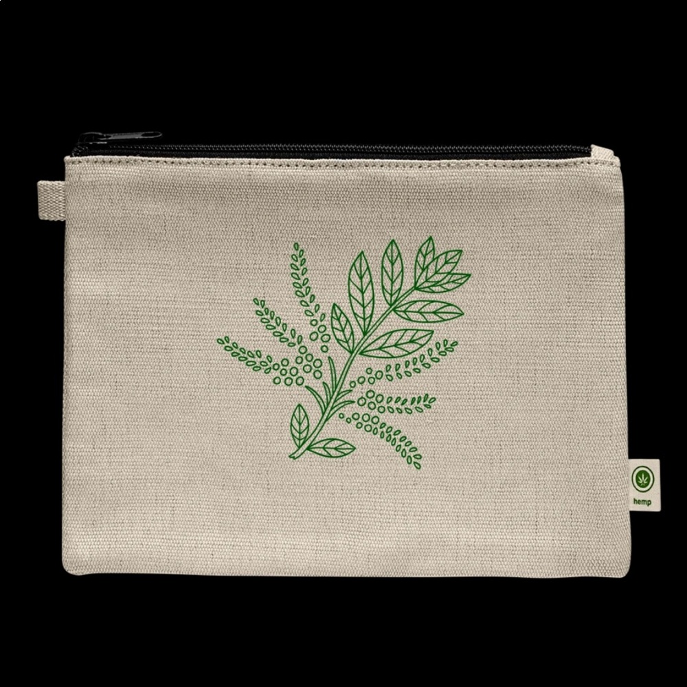 Hemp plant zipper pouch